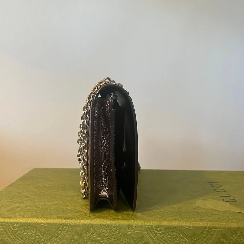 Metallic Silver / Bronze Bayswater Clutch Wallet on Chain - Picture 5 of 12